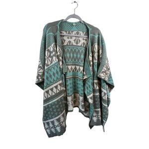 Cato Women's Multicolor Open Front Cardigan/Cape Sweater One Size
